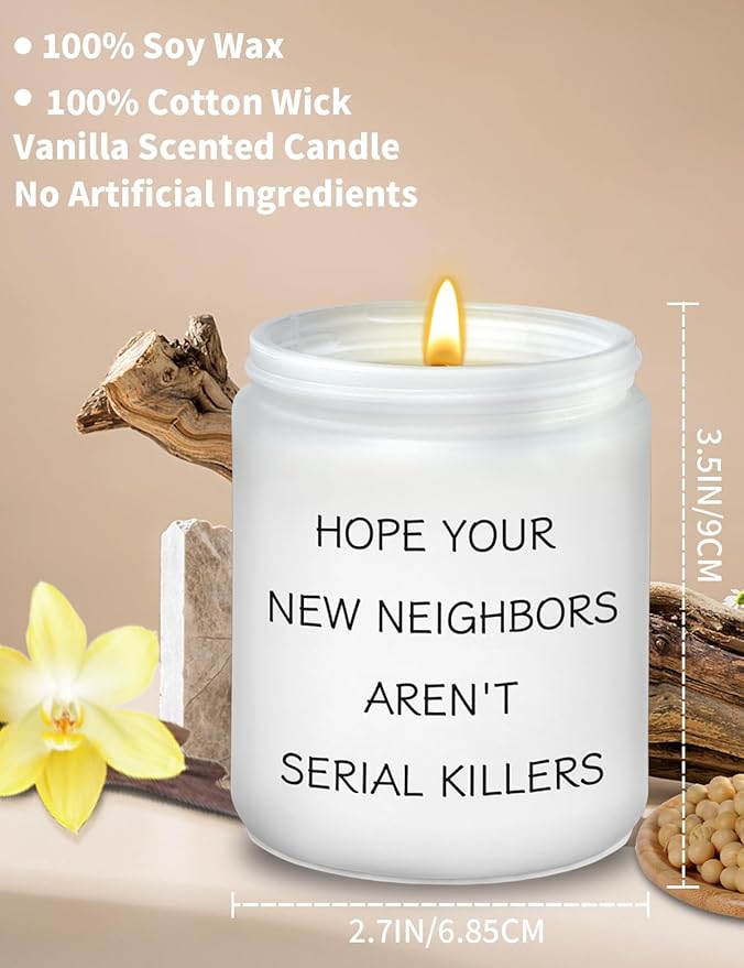 House Warming Gifts New Home - Vanilla Scented New Home Candle - Funny Housewarming Gifts for Women Men Friend Moving Away New Apartment Essentials, House Warming Decoration Party Decor