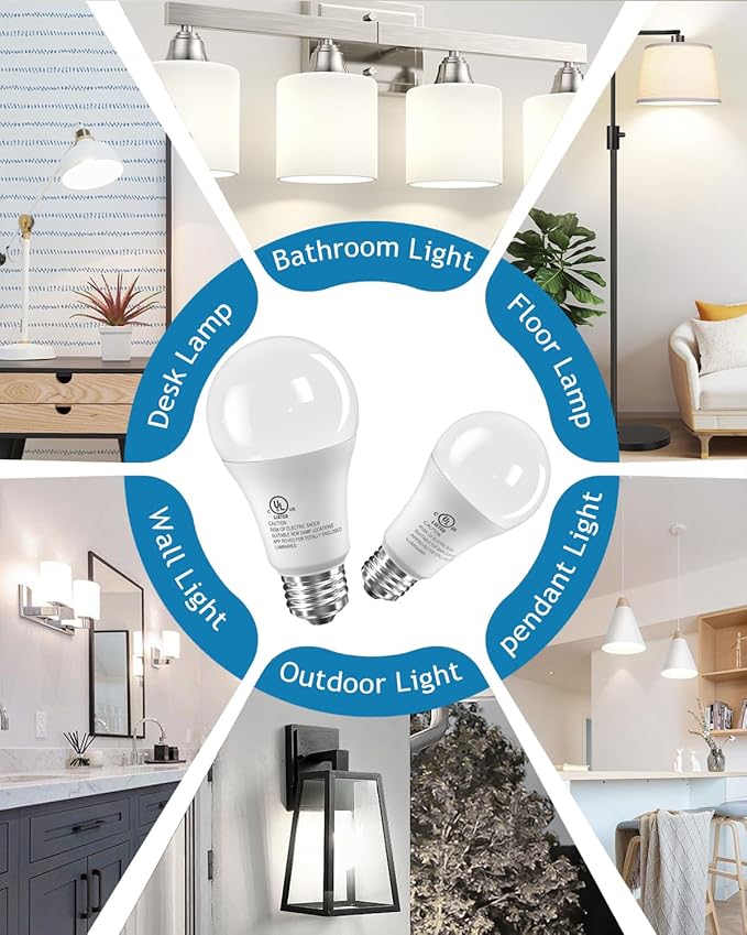 TJOY 12 Pack LED Light Bulbs, 100 Watt Equivalent, 15W Cool White 4000K A19 LED Bulbs, 1500 Lumens, E26 Standard Base, Neutral White Lightbulbs, Non Dimmable Lamp for Home Indoor Kitchen