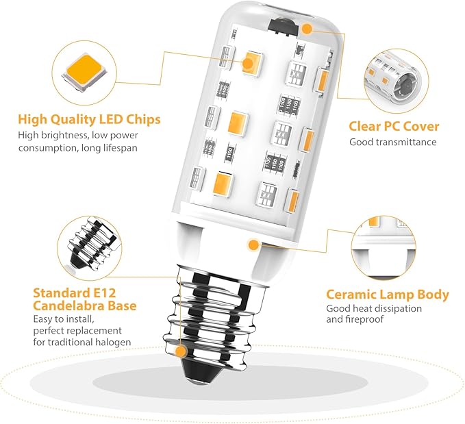 YUIIP E12 LED Color Changing Candelabra Light Bulb with Remote Control, 2W, 200LM, 20W Halogen Equivalent, Multicolor RGB Dimmable Mood Candle Colored Light Bulb for Home Decor, Party, Pack of 2