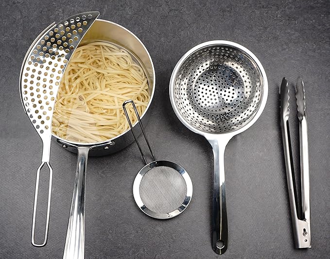 RSVP International Endurance Collection Pierced Crescent Pot Strainer, 14x75x2x75", 18/8 Stainless Steel