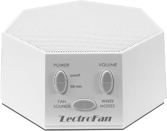 Adaptive Sound Technologies LectroFan Classic White Noise Machine - Global Power Edition with Adaptors for US, UK & EU - 20 Non-Looping Fan & White Noise Variations - White