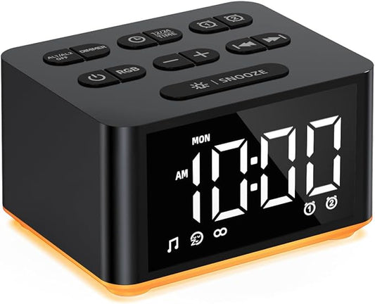 3-in-1 Sound Machine White Noise Machine Dual Alarms 12 Color Night Lights 30 Soothing Sounds 15 Wake Up Sounds 32 Volume for Baby Adults Kids Sleep Timer Memory Function Backup Battery Alarm Clock