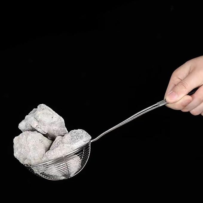 6-Piece 2.5-Inch Stainless Steel Hot Pot Strainer Set - Black