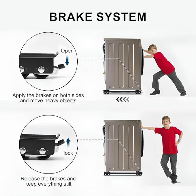 Appliance Rollers Heavy Duty 360°, Extendable Appliance Sliders, Adjustable Furniture Mover Mobile Roller Base, Easily Move Washer and Dryer Machines, Refrigerators, Max 880 LB