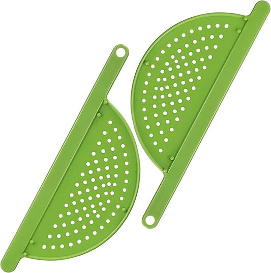 Handheld 13" Pot Strainer – Food Strainer for Pasta, Vegetables & More – BPA-Free Plastic with Anti-Slip Pegs – Fits Most Pots and Pans (2)