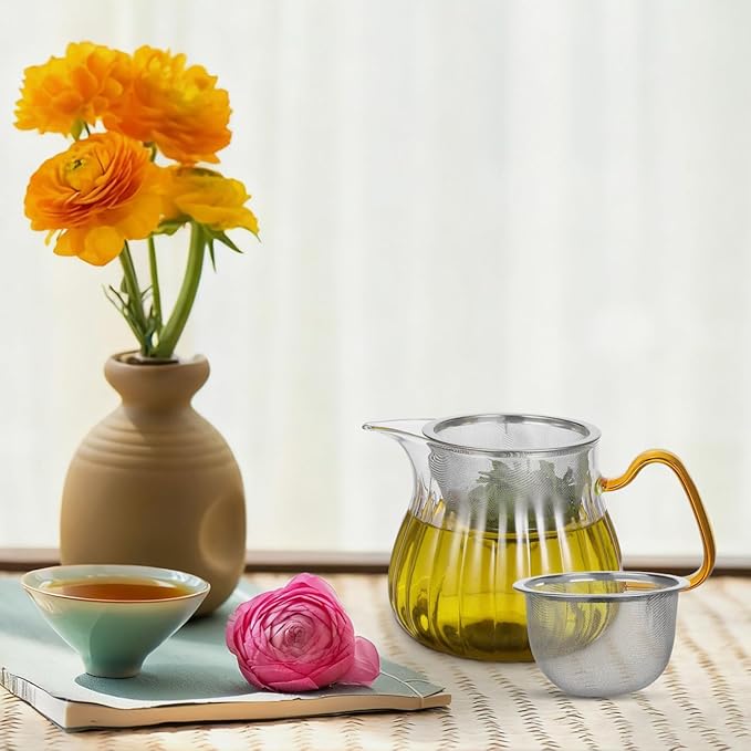 HOMSFOU 4pcs Teapot Strainer Mesh Tea Infuser Loose Leaf Strainer Loose Leaf Tea Infuser Mesh Filter Stainless Steel Strainers Pot Replacement Teapot Strainers