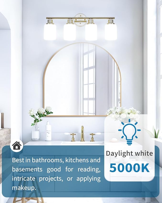 TJOY LED Light Bulbs, 100 Watt Equivalent A19, 5000K Daylight LED Bulb, 15W Bright White Energy Saving Lightbulbs with E26 Standard Base, 1500 Lumens Non Dimmable Lamp for Home Bedroom Indoor, 4 Pack