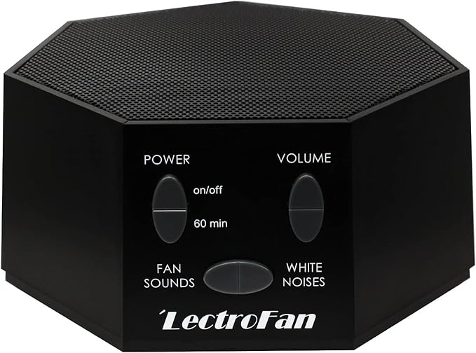 Adaptive Sound Technologies LectroFan Classic White Noise Machine - Compact Sleep Sound Machine for Bedroom, Travel, Study and More - 20 Non-Looping Fan & White Noise Variations - Black