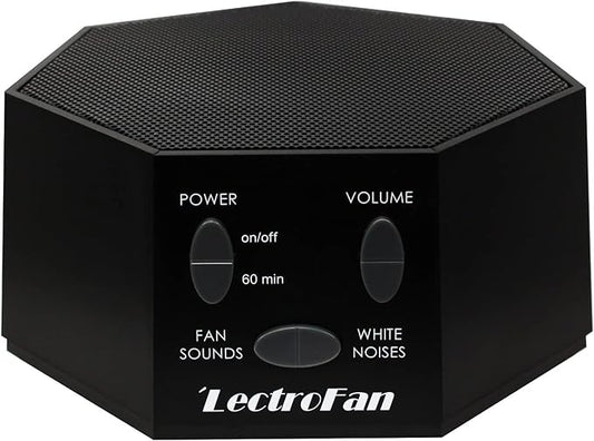 Adaptive Sound Technologies LectroFan Classic White Noise Machine - Compact Sleep Sound Machine for Bedroom, Travel, Study and More - 20 Non-Looping Fan & White Noise Variations - Black