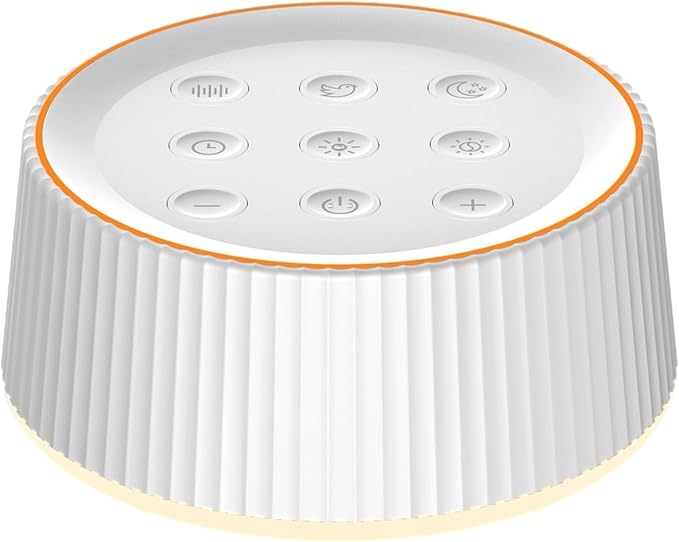 Noise Machine, White Noise Machine for Sleeping Baby Adults – Sound Machine with 8 Night Light Colors, Tap Control, 6 Timer Settings, Auto-Off & Memory, Portable Sleep Soother for Home & Travel