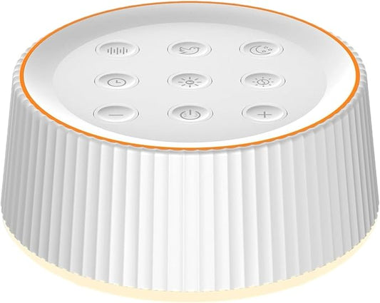 Noise Machine, White Noise Machine for Sleeping Baby Adults – Sound Machine with 8 Night Light Colors, Tap Control, 6 Timer Settings, Auto-Off & Memory, Portable Sleep Soother for Home & Travel