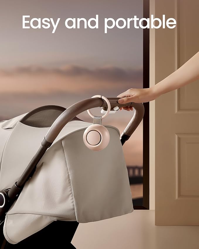 2026 Mom's Choice Awards, Portable Sound Machine for Baby Adult, AI Cry Detection, 18 Soothing Sound, Bluetooth Rechargeable White Noise Machine for Home Office Travel, Nursery Light, Pink