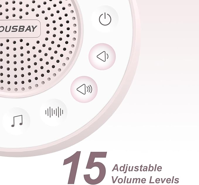 Housbay White Noise Machine with 31 High Fidelity Soothing Sounds, 5W High Power Loud Enough Speaker, Easy Volume Control, Sleep Timer, Sound Machine for Baby, Kids, Adults, Light Sleeper