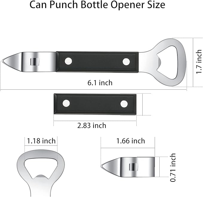 Can Punch Bottle Opener, Manual Stainless Steel Can Opener 1 Pack