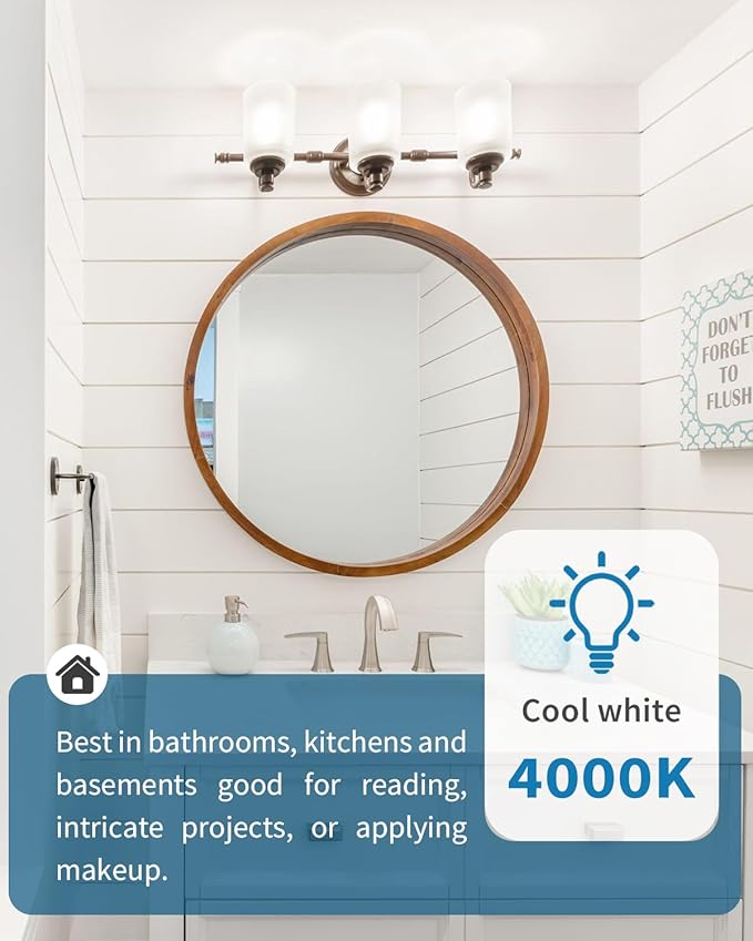 TJOY 12 Pack LED Light Bulbs, 100 Watt Equivalent, 15W Cool White 4000K A19 LED Bulbs, 1500 Lumens, E26 Standard Base, Neutral White Lightbulbs, Non Dimmable Lamp for Home Indoor Kitchen