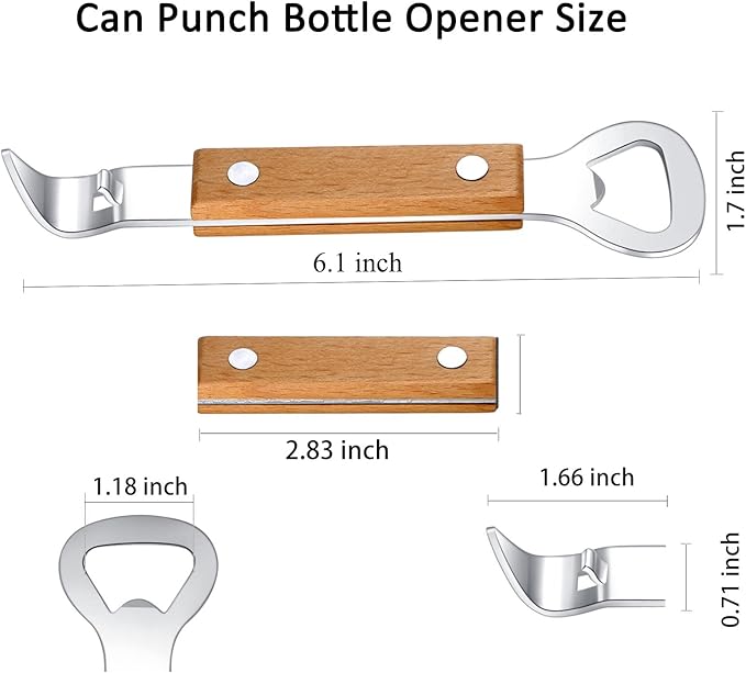 Can Punch Bottle Opener, Manual Stainless Steel Can Opener 1 Pack