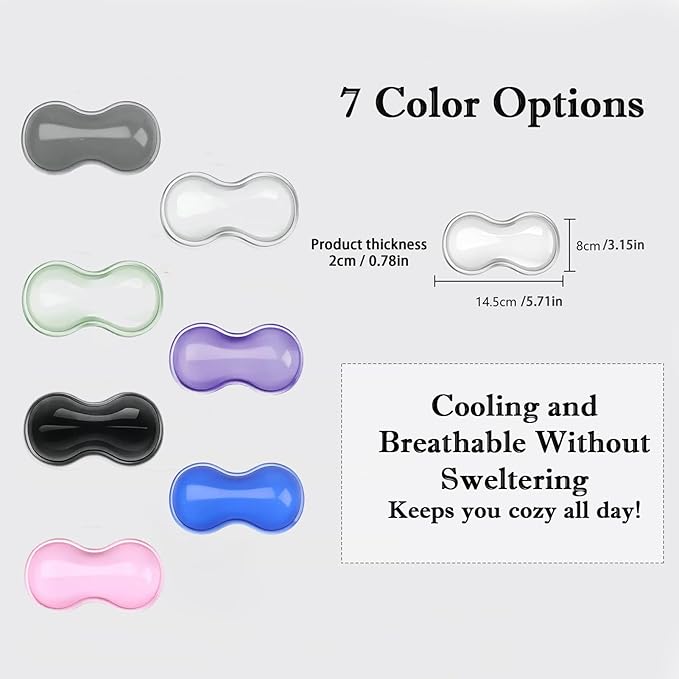 Mouse Wrist Rest Pad, 5.71" Ergonomic Cool Silicone Gel Wrist Support Pad for Effortless Typing & Pain Relief, Non-Slip Base Wrist Support Cushion for Gaming, Computers, Laptops, Office Use Black