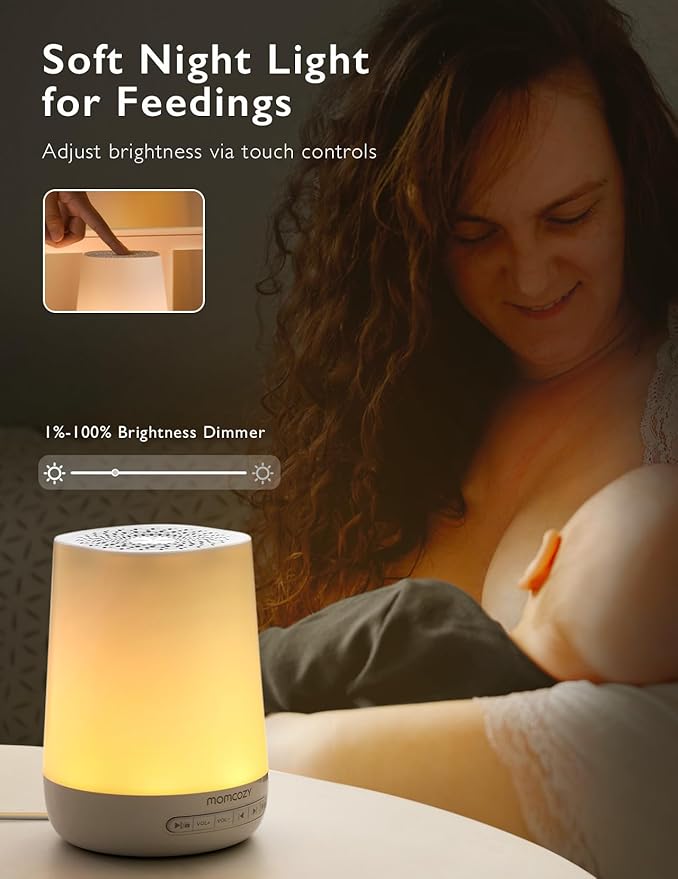 Baby Sound Machine, Momcozy White Noise Machine for Baby Sleeping with Night Light, Toddler Sleep Trainer 34 Soothing Sleep Sounds, Timer, App Remote Control, Personal Sleep Routine Alarm Clock(Blue)