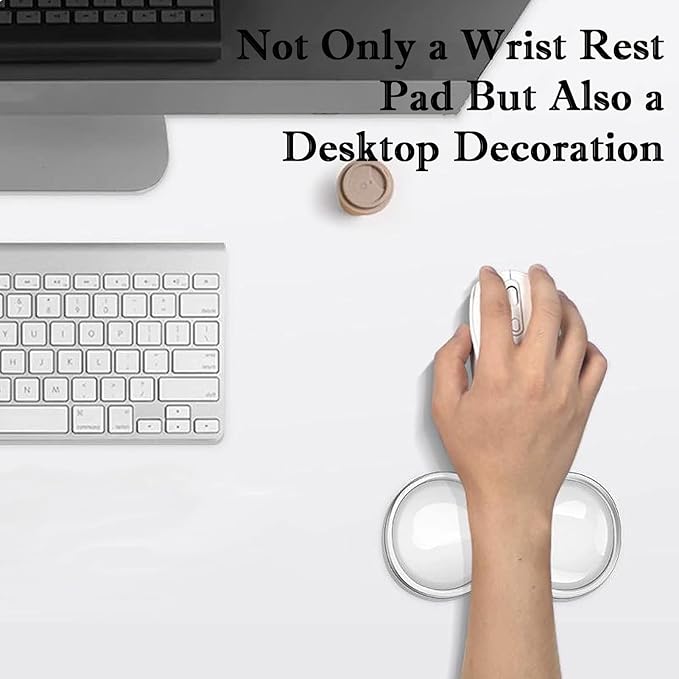 Mouse Wrist Rest Pad, 5.71" Ergonomic Cool Silicone Gel Wrist Support Pad for Effortless Typing & Pain Relief, Non-Slip Base Wrist Support Cushion for Gaming, Computers, Laptops, Office Use Black