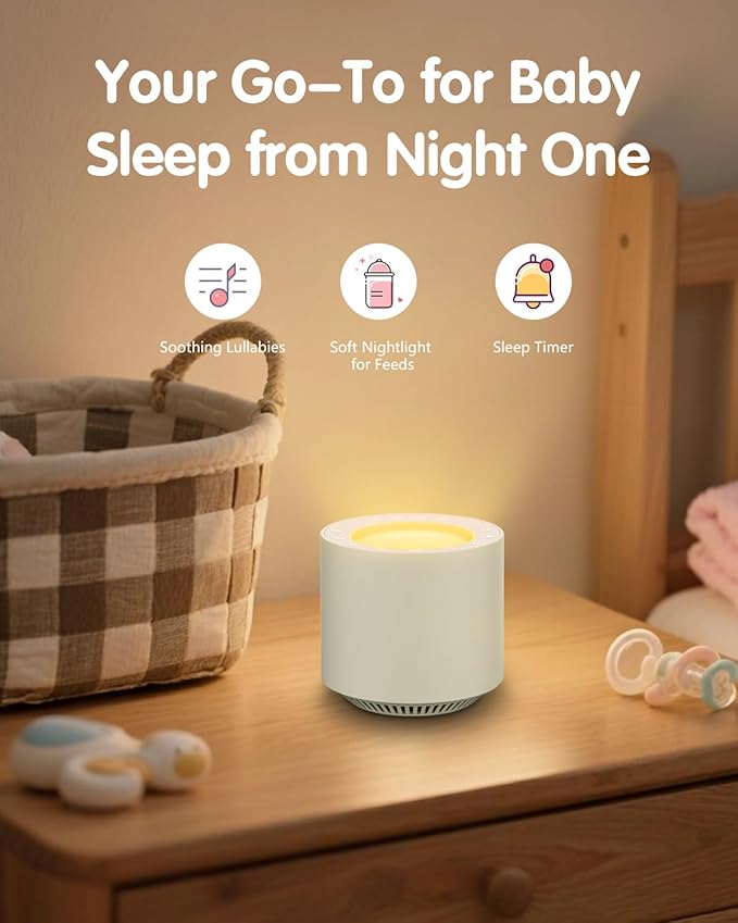 White Noise Machine: Red Light Therapy Sleep Sound Machine with 38 Soothing Sounds & Calming Womb Soother Shusher, Memory Function, Dimmable Nursery Night Light with Timer for Baby Adult Gift