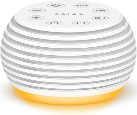 SleeZOO Portable Sound Machine White Noise Machine Sleep Machine with 30 Soothing Sounds 32 Volume Levels 5 Timers 12 Lights Memory Function Rechargeable for Baby Kids Adults and Home Office Travel