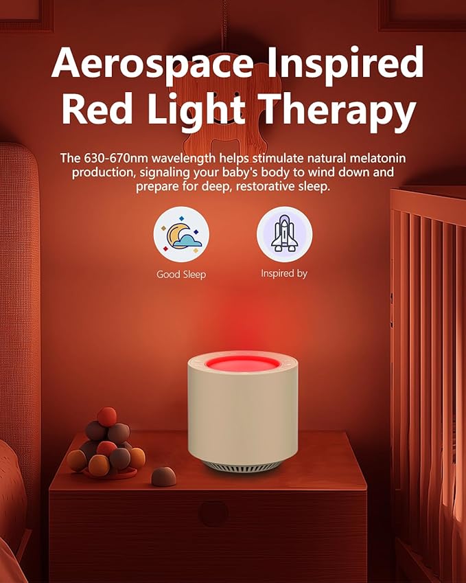 White Noise Machine: Red Light Therapy Sleep Sound Machine with 38 Soothing Sounds & Calming Womb Soother Shusher, Memory Function, Dimmable Nursery Night Light with Timer for Baby Adult Gift