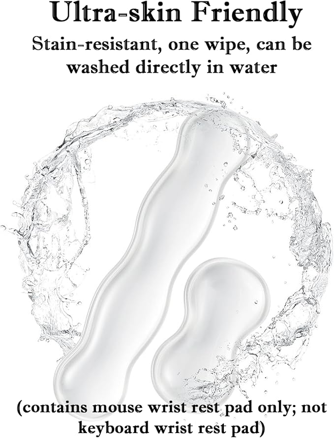 Mouse Wrist Rest Pad, 5.71" Ergonomic Cool Silicone Gel Wrist Support Pad for Effortless Typing & Pain Relief, Non-Slip Base Wrist Support Cushion for Gaming, Computers, Laptops, Office Use Black