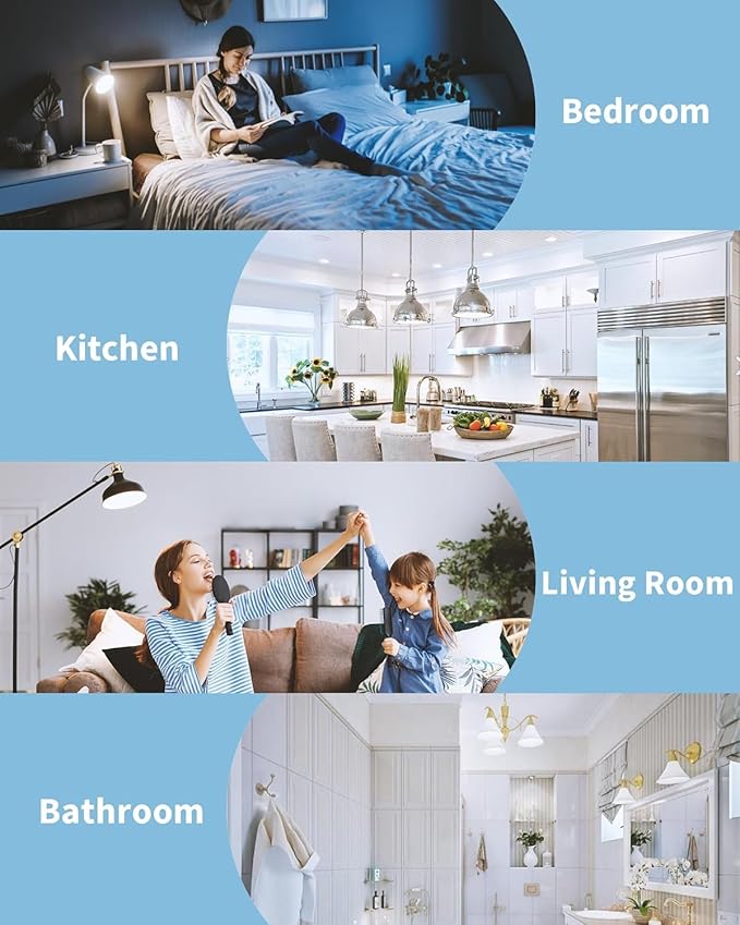 TJOY LED Light Bulbs, 100 Watt Equivalent A19, 5000K Daylight LED Bulb, 15W Bright White Energy Saving Lightbulbs with E26 Standard Base, 1500 Lumens Non Dimmable Lamp for Home Bedroom Indoor, 4 Pack