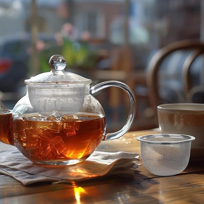 HOMSFOU 4pcs Teapot Strainer Mesh Tea Infuser Loose Leaf Strainer Loose Leaf Tea Infuser Mesh Filter Stainless Steel Strainers Pot Replacement Teapot Strainers