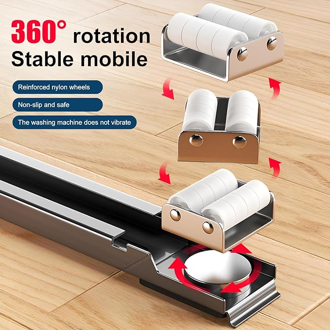 Appliance Rollers Heavy Duty 360°, Extendable Appliance Sliders, Adjustable Furniture Mover Mobile Roller Base, Easily Move Washer and Dryer Machines, Refrigerators, Max 880 LB
