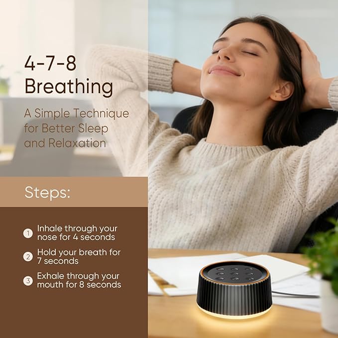 Noise Machine, White Noise Machine for Sleeping Baby & Adults – 26 Soothing Sounds, 8 Night Light Colors, Tap Control, Memory & Timer, Portable Sound Machine for Nursery, Bedroom & Travel