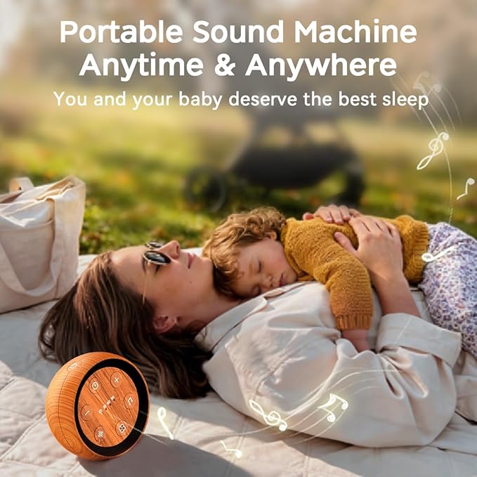 Continuous Sound Machine Battery Small White Noise Machine for Baby Kids Adult with 32 Soothing Sounds 32 Volume Levels Sleep Brown Noise Machine for Travel Office Privacy with 4 Timer & Memory