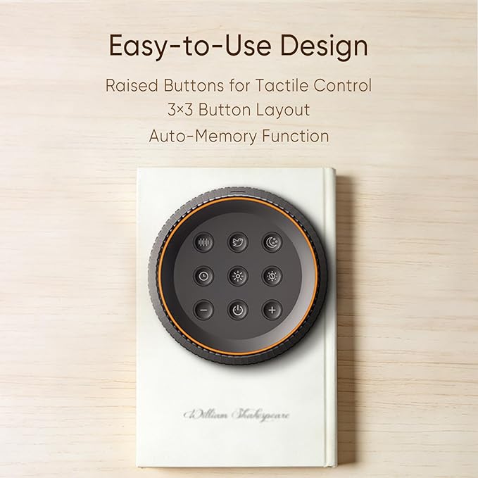 Noise Machine, White Noise Machine for Sleeping Baby & Adults – 26 Soothing Sounds, 8 Night Light Colors, Tap Control, Memory & Timer, Portable Sound Machine for Nursery, Bedroom & Travel