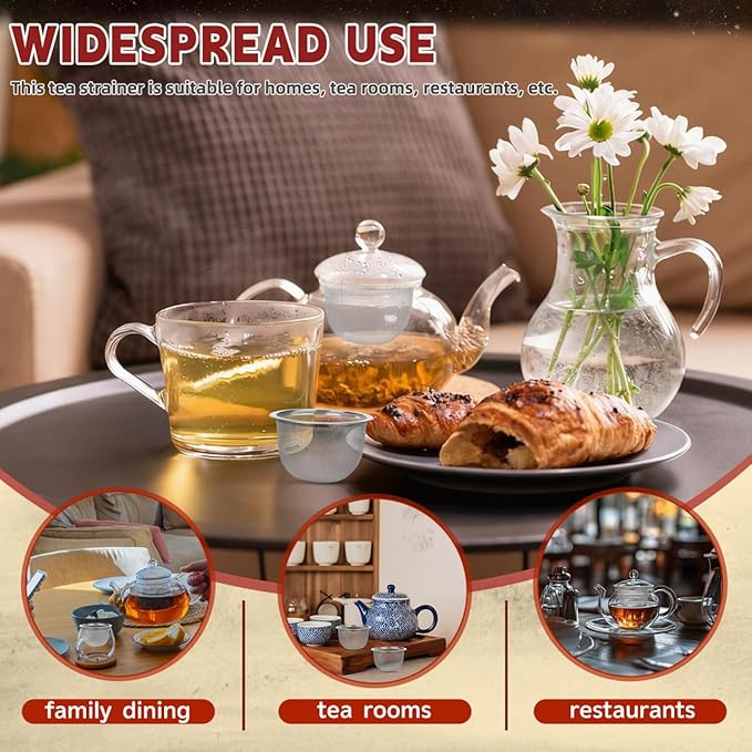 HOMSFOU 4pcs Teapot Strainer Mesh Tea Infuser Loose Leaf Strainer Loose Leaf Tea Infuser Mesh Filter Stainless Steel Strainers Pot Replacement Teapot Strainers