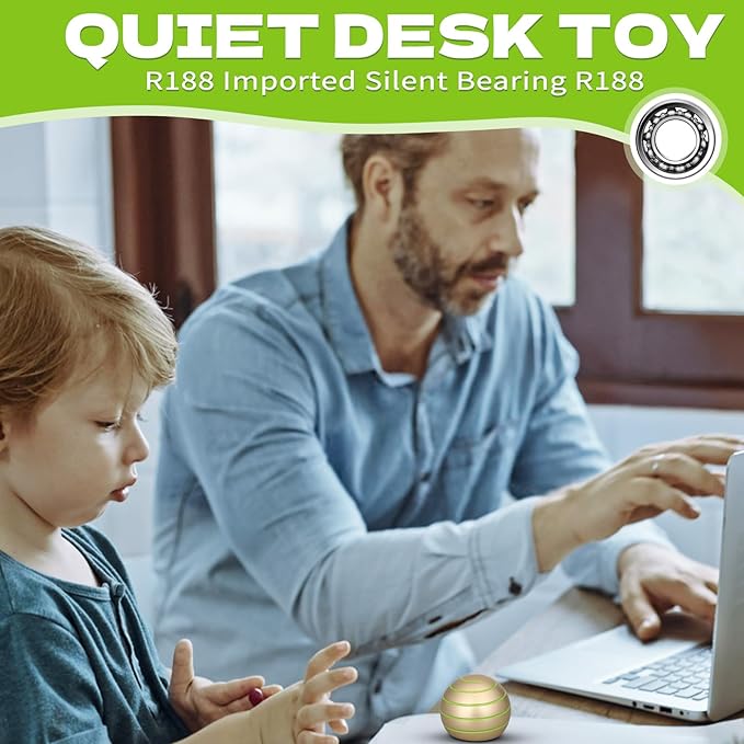 Luminous Desk Spinning Toys for Kids Adults, Metal Kinetic Stress Ball, Optical Illusion Fidget Spinner, Glow in The Dark Fingertip for Office Classroom, Stress Relief Anti Anxiety Birthday Gifts