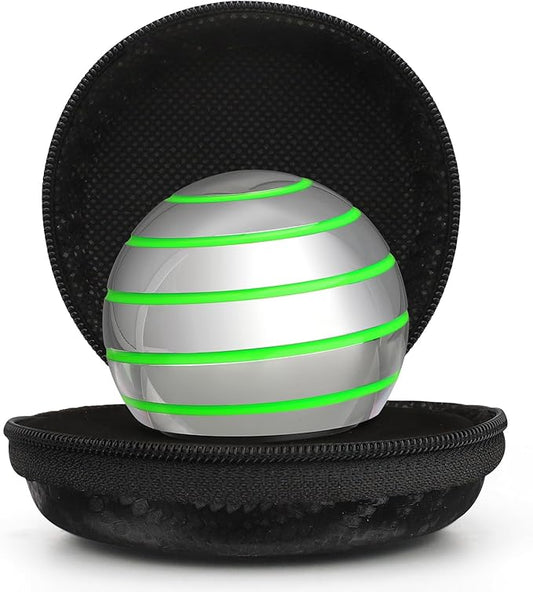 Kinetic Spinning Desk Toy Glow in The Dark for Kids Adults, Metal Full Body Optical Illusion Fidget Spinner Ball, Luminous Fingertip Gyro for Office Stress Relief, Birthday Gifts for Boys