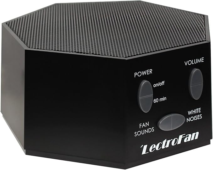 Adaptive Sound Technologies LectroFan Classic White Noise Machine - Compact Sleep Sound Machine for Bedroom, Travel, Study and More - 20 Non-Looping Fan & White Noise Variations - Black