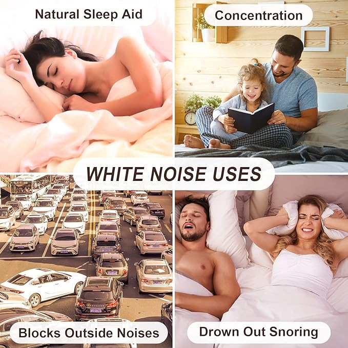 Housbay White Noise Machine with 31 High Fidelity Soothing Sounds, 5W High Power Loud Enough Speaker, Easy Volume Control, Sleep Timer, Sound Machine for Baby, Kids, Adults, Light Sleeper -Wood Grain