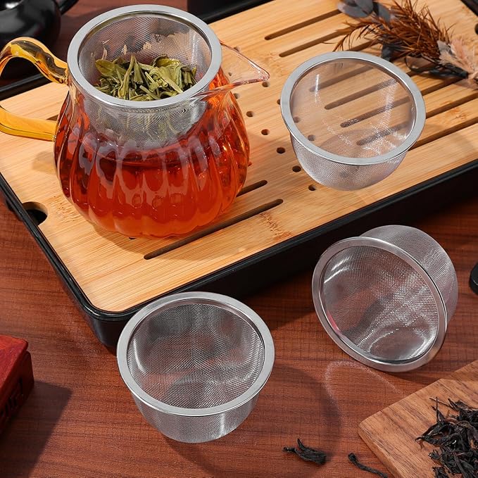 HOMSFOU 4pcs Teapot Strainer Mesh Tea Infuser Loose Leaf Strainer Loose Leaf Tea Infuser Mesh Filter Stainless Steel Strainers Pot Replacement Teapot Strainers