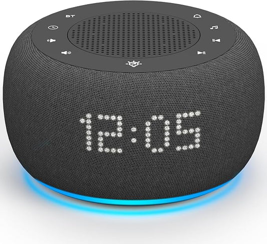 Buffbee Pro 2nd Gen – Upgraded Rechargeable Battery | 3-in-1 White Noise Machine for Sleep, Alarm Clock & Bluetooth Speaker, 25 Sleep Sounds, Portable for Travel & Bedroom